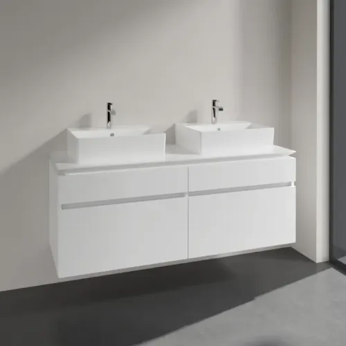 Villeroy & Boch Legato Тумба под раковину, 4 выдвижных ящика, 1400 x 550 x 500 mm, Glossy White / Glossy White B66900DH