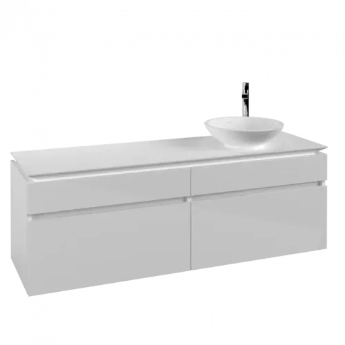 Villeroy & Boch Legato Тумба под раковину, 4 выдвижных ящика, 1600 x 550 x 500 mm, Glossy White / Glossy White B59800DH
