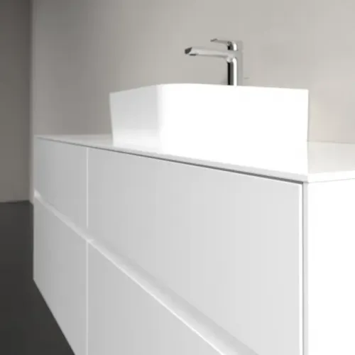 Villeroy & Boch Collaro Тумба под раковину, с подсветкой, 4 выдвижных ящика, 1400 x 548 x 500 mm, Glossy White / Glossy White C100B0DH