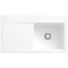 Villeroy & Boch Subway Style 50 Мойка, включая Комплект слива с ручным управлением, выкл Керамика, 900 x 510 mm, Альпийский белый CeramicPlus 335101R1