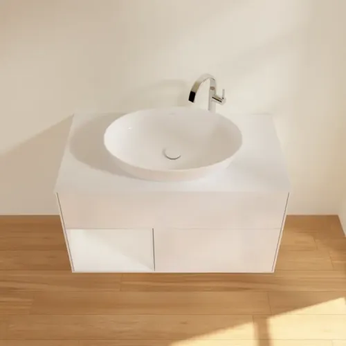 Villeroy & Boch Finion Тумба под раковину, с подсветкой, 2 выдвижных ящика, 1000 x 603 x 501 mm, Glossy White Lacquer / Glossy White Lacquer F891GFGF