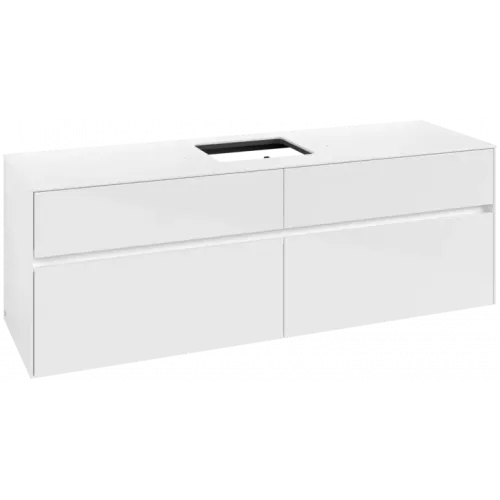 Villeroy & Boch Collaro Тумба под раковину, 4 выдвижных ящика, 1600 x 548 x 500 mm, Glossy White / Glossy White C13400DH