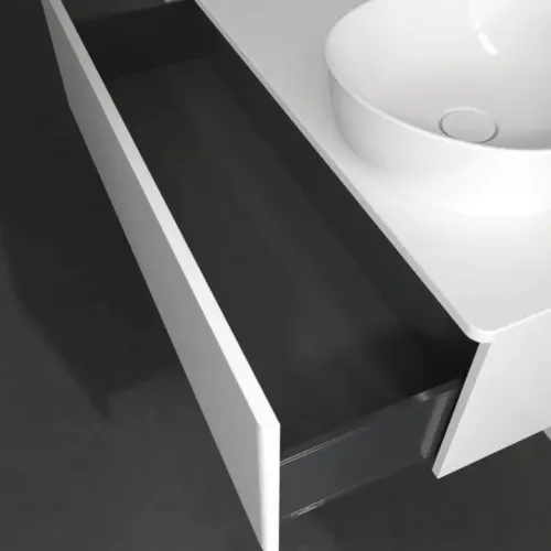 Villeroy & Boch Antao Тумба под раковину, с подсветкой, 1 выдвижной ящик, 1200 x 360 x 500 mm, лицевая поверхность без текстурированной отделки, Glossy White Lacquer / Glossy White Lacquer L34010GF