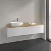 Villeroy & Boch Antao Тумба под раковину, 2 выдвижных ящика, 1600 x 360 x 500 mm, лицевая поверхность без текстурированной отделки, Glossy White Lacquer / Honey Oak K37051GF
