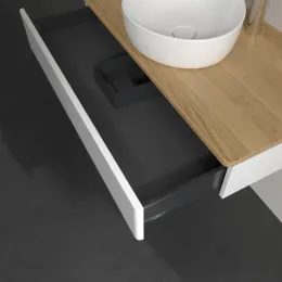 Villeroy & Boch Antao Тумба под раковину, 1 выдвижной ящик, 1000 x 190 x 500 mm, лицевая поверхность без текстурированной отделки, Glossy White Lacquer / Honey Oak K09051GF