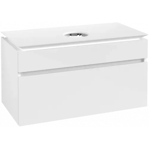 Villeroy & Boch Legato Тумба под раковину, 2 выдвижных ящика, 1000 x 550 x 500 mm, Glossy White / Glossy White B57200DH