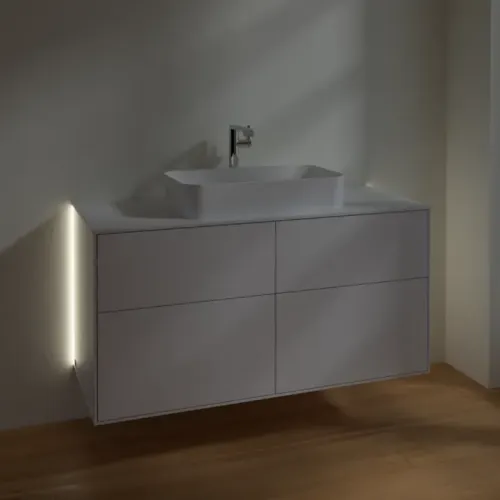 Villeroy & Boch Finion Тумба под раковину, с подсветкой, 4 выдвижных ящика, 1200 x 603 x 501 mm, Glossy White Lacquer G26100GF