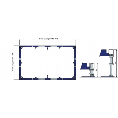 Villeroy & Boch Аксессуары Монтажная рама ViFrame, для больших душевых поддонов (от 1000 x 1000) из кварила,высота регулируемая 90-175 мм, без средних ножек, 400 x 1300 x 100 mm U91412400