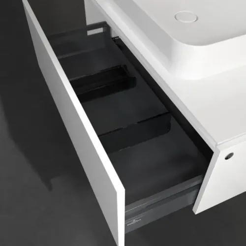 Villeroy & Boch Legato Тумба под раковину, с подсветкой, 1 выдвижной ящик, 1000 x 380 x 500 mm, Glossy White / Glossy White B755L0DH