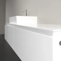 Villeroy & Boch Legato Тумба под раковину, с подсветкой, 2 выдвижных ящика, 1600 x 380 x 500 mm, Glossy White / Glossy White B672L0DH