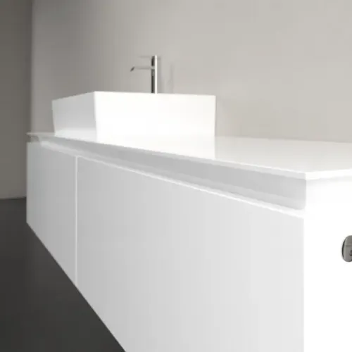 Villeroy & Boch Legato Тумба под раковину, с подсветкой, 2 выдвижных ящика, 1600 x 380 x 500 mm, Glossy White / Glossy White B672L0DH