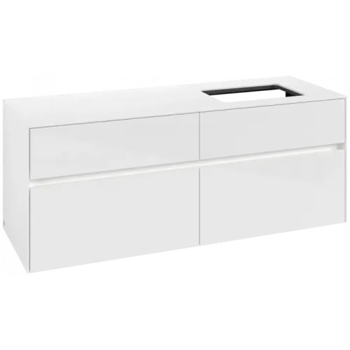 Villeroy & Boch Collaro Тумба под раковину, с подсветкой, 4 выдвижных ящика, 1400 x 548 x 500 mm, Glossy White / Glossy White C118B0DH