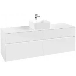 Villeroy & Boch Collaro Тумба под раковину, 4 выдвижных ящика, 1600 x 548 x 500 mm, Glossy White / Glossy White C04900DH