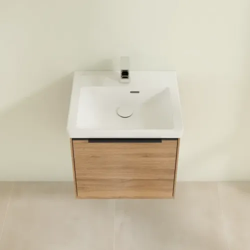 Villeroy & Boch Subway 3.0 Тумба под раковину, с подсветкой, 1 выдвижной ящик, 473 x 429 x 408 mm, Oak Kansas C580L1RH