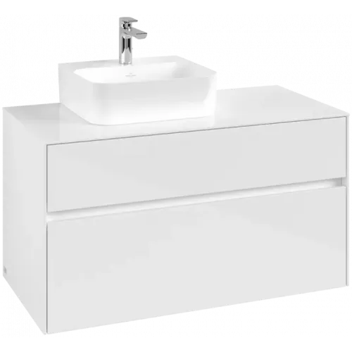 Villeroy & Boch Collaro Тумба под раковину, 2 выдвижных ящика, 1000 x 548 x 500 mm, Glossy White / Glossy White C09500DH