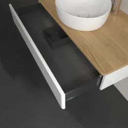 Villeroy & Boch Antao Тумба под раковину, с подсветкой, 1 выдвижной ящик, 1000 x 190 x 500 mm, лицевая поверхность без текстурированной отделки, Glossy White Lacquer / Honey Oak L09051GF