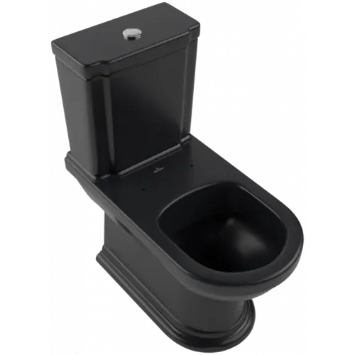 Villeroy & Boch Hommage Унитаз-компакт с вертикальным смывом, напольный, Pure Black CeramicPlus 666210R7