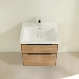 Villeroy & Boch Subway 3.0 Тумба под раковину, с подсветкой, 2 выдвижных ящика, 572 x 576 x 478 mm, Oak Kansas C578L1RH