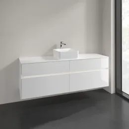 Villeroy & Boch Collaro Тумба под раковину, с подсветкой, 4 выдвижных ящика, 1600 x 548 x 500 mm, Glossy White / Glossy White C049B0DH