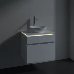 Villeroy & Boch Legato Тумба под раковину, с подсветкой, 2 выдвижных ящика, 600 x 550 x 500 mm, Glossy White / Glossy White B568L0DH