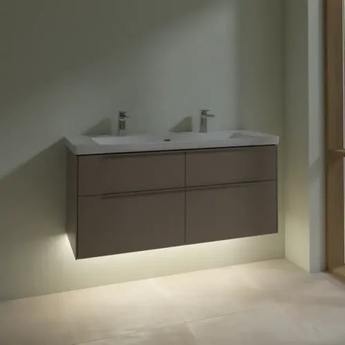 Villeroy & Boch Subway 3.0 Тумба под раковину, с подсветкой, 4 выдвижных ящика, 1272 x 576 x 478 mm, Taupe C602L2VM