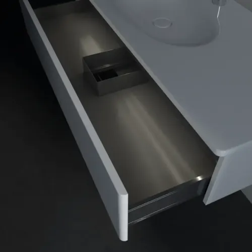 Villeroy & Boch Antao Тумба под раковину, с подсветкой, 1 выдвижной ящик, 1188 x 256 x 493 mm, лицевая поверхность без текстурированной отделки, Glossy White Lacquer L03000GF