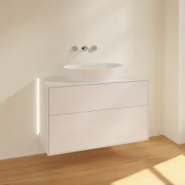 Villeroy & Boch Finion Тумба под раковину, с подсветкой, 2 выдвижных ящика, 1000 x 603 x 501 mm, Glossy White Lacquer GA0100GF