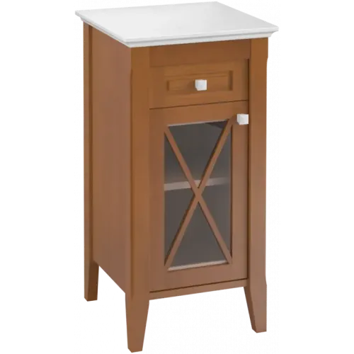 Villeroy & Boch Hommage Шкаф Боковой, 1 дверь, 1 выдвижной ящик, 442 x 850 x 432 mm, Walnut/Grey-White Marble / Walnut/Grey-White Marble 89641001