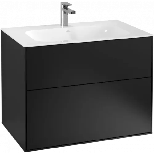 Villeroy & Boch Finion Тумба под раковину, 2 выдвижных ящика, 796 x 591 x 498 mm, Black Matt Lacquer F01000PD
