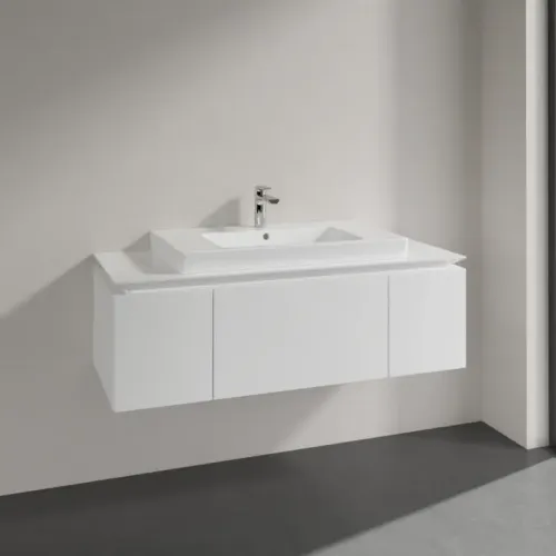 Villeroy & Boch Legato Тумба под раковину, 3 выдвижных ящика, 1200 x 380 x 500 mm, Glossy White / Glossy White B69600DH