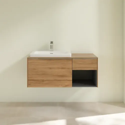 Villeroy & Boch Subway 3.0 Тумба под раковину, с подсветкой, 2 выдвижных ящика, 1001 x 423 x 516 mm, Oak Kansas / Oak Kansas C572L0RH
