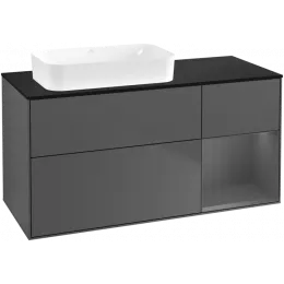 Villeroy & Boch Finion Тумба под раковину, с подсветкой, 3 выдвижных ящика, 1200 x 603 x 501 mm, Anthracite Matt Lacquer / Anthracite Matt Lacquer F692GKGK