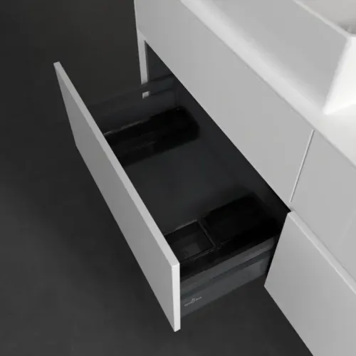 Villeroy & Boch Collaro Тумба под раковину, с подсветкой, 4 выдвижных ящика, 1400 x 548 x 500 mm, Glossy White / Glossy White C132B0DH