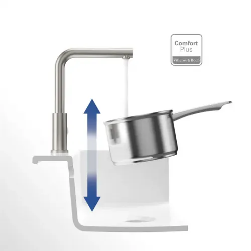 Villeroy & Boch Modern Steel Однорычажный смеситель для мойки Однорычажный смеситель для мойки, выкл Нержавеющая сталь, Сплошная нержавеющая сталь 966801LC