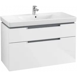 Villeroy & Boch Subway 2.0 Тумба под раковину, 2 выдвижных ящика, 987 x 590 x 449 mm, Glossy White A91500DH