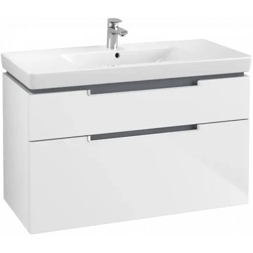 Villeroy & Boch Subway 2.0 Тумба под раковину, 2 выдвижных ящика, 987 x 590 x 449 mm, Glossy White A91500DH