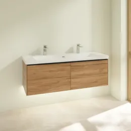 Villeroy & Boch Subway 3.0 Тумба под раковину, с подсветкой, 2 выдвижных ящика, 1272 x 429 x 478 mm, Oak Kansas C601L1RH