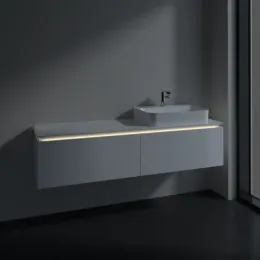 Villeroy & Boch Legato Тумба под раковину, с подсветкой, 2 выдвижных ящика, 1600 x 380 x 500 mm, Glossy White / Glossy White B765L0DH