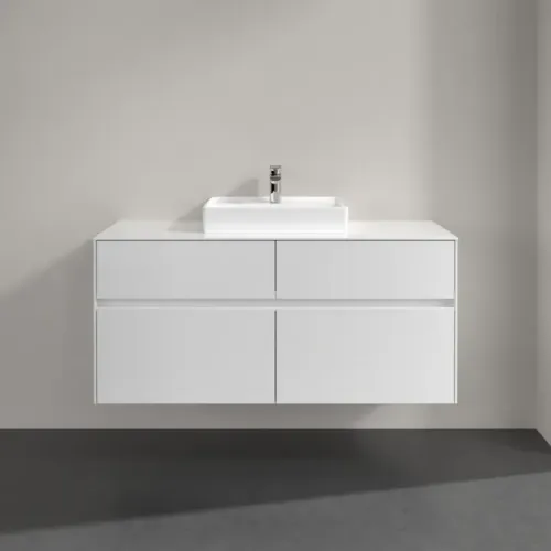 Villeroy & Boch Collaro Тумба под раковину, 4 выдвижных ящика, 1200 x 548 x 500 mm, Glossy White / Glossy White C07000DH
