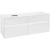 Villeroy & Boch Collaro Тумба под раковину, с подсветкой, 4 выдвижных ящика, 1400 x 548 x 500 mm, Glossy White / Glossy White C046B0DH