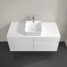 Villeroy & Boch Collaro Тумба под раковину, с подсветкой, 4 выдвижных ящика, 1200 x 548 x 500 mm, Glossy White / Glossy White C041B0DH