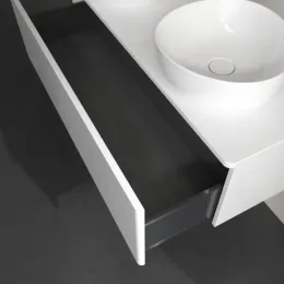 Villeroy & Boch Antao Тумба под раковину, с подсветкой, 1 выдвижной ящик, 1200 x 360 x 500 mm, лицевая поверхность без текстурированной отделки, Glossy White Lacquer / Glossy White Lacquer L35010GF