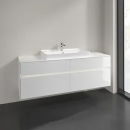 Villeroy & Boch Collaro Тумба под раковину, с подсветкой, 4 выдвижных ящика, 1600 x 548 x 500 mm, Glossy White / Glossy White C028B0DH