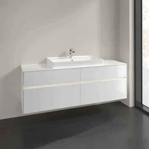 Villeroy & Boch Collaro Тумба под раковину, с подсветкой, 4 выдвижных ящика, 1600 x 548 x 500 mm, Glossy White / Glossy White C028B0DH