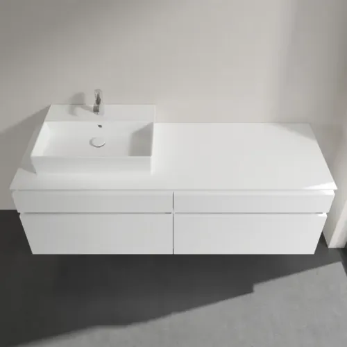 Villeroy & Boch Legato Тумба под раковину, 4 выдвижных ящика, 1600 x 550 x 500 mm, Glossy White / Glossy White B67300DH