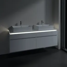 Villeroy & Boch Legato Тумба под раковину, с подсветкой, 4 выдвижных ящика, 1600 x 550 x 500 mm, Glossy White / Glossy White B677L0DH