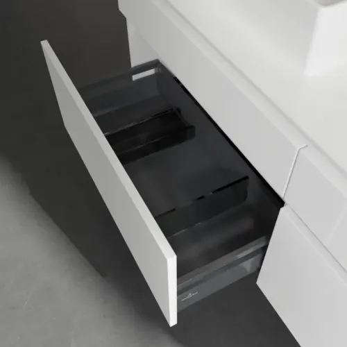 Villeroy & Boch Legato Тумба под раковину, 4 выдвижных ящика, 1600 x 550 x 500 mm, Glossy White / Glossy White B67700DH