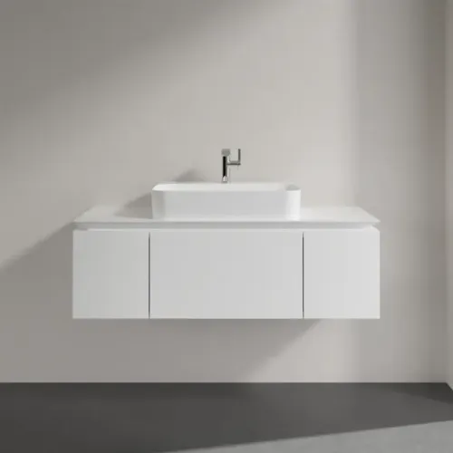 Villeroy & Boch Legato Тумба под раковину, 3 выдвижных ящика, 1200 x 380 x 500 mm, Glossy White / Glossy White B75700DH