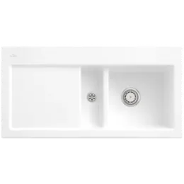 Villeroy & Boch Subway 60 Мойка, включая Комплект слива с ручным управлением, выкл Керамика, 1000 x 510 mm, Альпийский белый CeramicPlus 671201R1