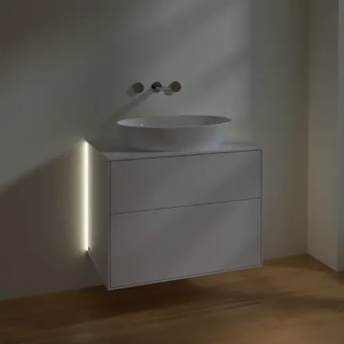 Villeroy & Boch Finion Тумба под раковину, с подсветкой, 2 выдвижных ящика, 800 x 603 x 501 mm, Glossy White Lacquer G99100GF